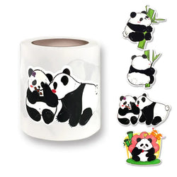 Panda Graffiti Sticker Rolled Flat Sheet 50 Animal Adhesive Decorative Stickers Water Cup Waterproof Sticker Cute Decal (ONLINE ORDER ONLY)