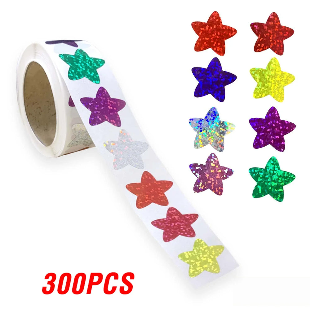 100-500pcs Color Star Sticker Birthday Wedding Gift Party Decor Seal Sticker Envelope Invitation Sticker Baking Label (ONLINE ORDER ONLY)