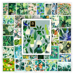 Spring Summer Green Pattern Stickers DIY Toys Gift Decorative Decal for Scrapbook Journal Diary Laptop Phone Luggage Waterproof (ONLINE ORDER ONLY)