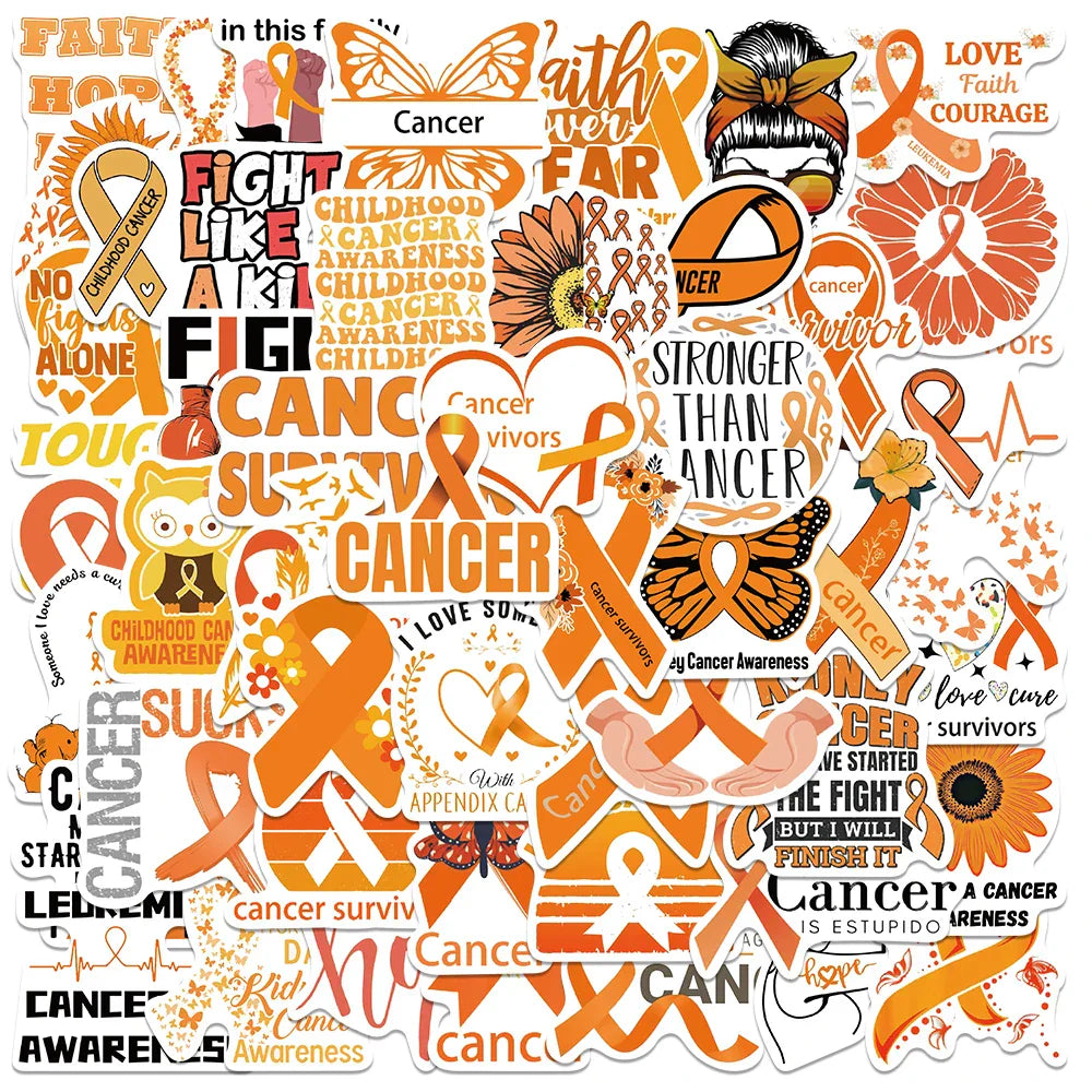 Leukemia Awareness Stickers 50PCS - Aesthetic Decals for Kids, Laptop, Bottle, Refrigerator (Online Order Only)