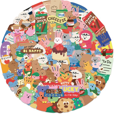100Pcs Bear Vinyl Waterproof Stickers for Kids, Laptops, Water Bottles, Phone Cases (ONLINE ORDER ONLY)