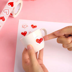 100-500pcs 1inch Red Heart Stickers for Valentine's Day New Baking Packaging Sticker Envelope Seals Love Decorative Stickers (ONLINE ORDER ONLY)