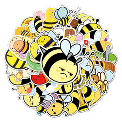 50Pcs Little Bee Cartoon Waterproof Vinyl Stickers for Skateboard Snowboard Decals (ONLINE ORDER ONLY)