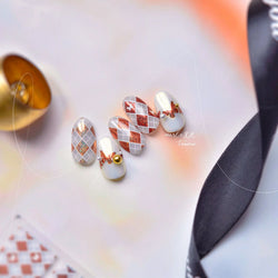 Geometric Grid Square Butterfly Snow Star Metal Self Adhesive Nail Art Sticker Snowflake Rhinestone Manicure Decal Nail Supplies (ONLINE ORDER ONLY)