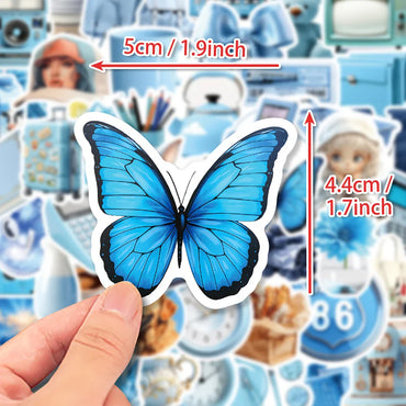 10/30/50PCS Cartoon Ins Style Blue Sticker Waterproof Graffiti Kids Toys DIY Skateboard Phone Suitcase Notebook Bike Wall Decals (ONLINE ORDER ONLY)