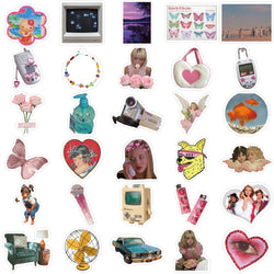 65Pcs Retro Millennium Stickers Cartoon PVC Waterproof Stickers Decals For Kids Boys Girls Toys Gifts (ONLINE ORDER ONLY)