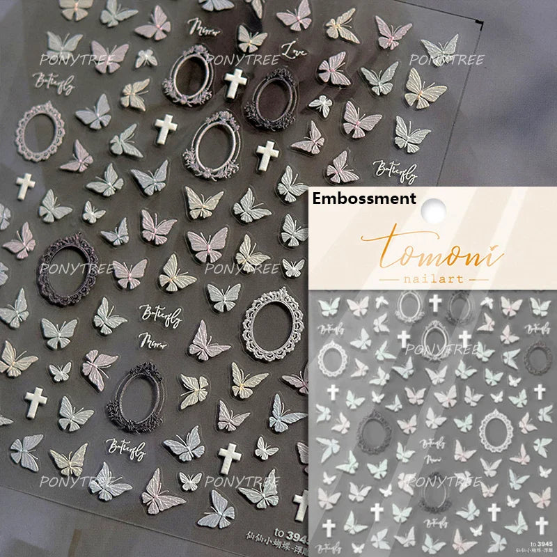 Gold Silver Line Irregular Shape Shiny Rhinestone 5D Bronzing Soft Relief Self Adhesive Nail Art Stickers Nail Decoration Decals (ONLINE ORDER ONLY)
