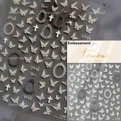 Gold Silver Line Irregular Shape Shiny Rhinestone 5D Bronzing Soft Relief Self Adhesive Nail Art Stickers Nail Decoration Decals (ONLINE ORDER ONLY)