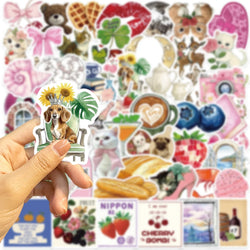 50PCS Aesthetic Pinterest Sticker Cartoon Aesthetic Cute Decals Laptop Notebook Phone Decoration Fashion Sticker (ONLINE ORDER ONLY)
