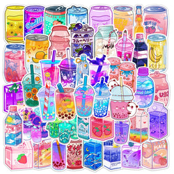Kawaii Drink Stickers Pack for Luggage, Water Bottle, Laptop (ONLINE ORDER ONLY)