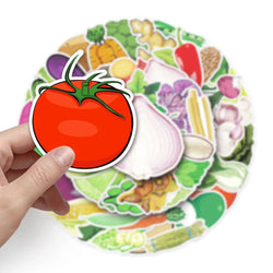 50Pcs Cute Vegetable Cartoon Waterproof Vinyl Stickers for Skateboard Snowboard (ONLINE ORDER ONLY)
