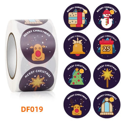 500/rolls Stickers Merry Christmas roll Self-Adhesive Label Sealing Decorative Stickers Office Stationery (ONLINE ORDER ONLY)