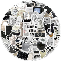 10/30/61PCS Simple Sculpture PVC Graffiti Sticker Sticky Aesthetic Decorative Scrapbook DIY Child Phone Stationery Supply (Online Order Only)