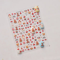 Cute Bowknot Dog Puppy Bear Strawberry Cake Fruit Juice Coffee Desserts Corgi Cherry Adhesive Nail Art Stickers Manicure Decals (ONLINE ORDER ONLY)