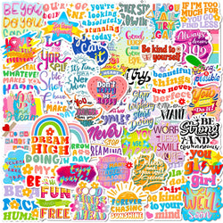 10/30/50/100pcs Cute Cartoon Motivational Phrase Stickers Inspirational Quote Decals Laptop Suitcase Phone Decoration Sticker (ONLINE ORDER ONLY)
