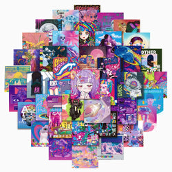 Cute Aesthetic Vaporwave Girl Stickers Decals for Laptop Phone Suitcase Scrapbook (Online Order Only)
