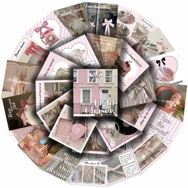 30Pcs Pink Ballet Style Stickers Kawaii Cartoon Waterproof PVC Stickers Scrapbooking Diy Journaling Cute Stationery Sticker (ONLINE ORDER ONLY)