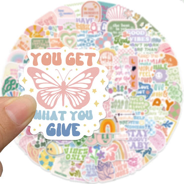 10/30/50/100PCS Cute Girls Danish Pink Inspirational Stickers Ins Cartoon Decal Toy DIY Phone Motorcycle Bike Guitar Car Sticker (ONLINE ORDER ONLY)