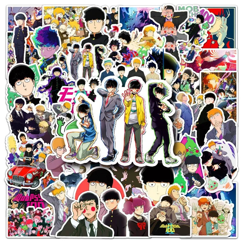 Mob Psycho 100 Anime Stickers Pack for Laptop, Phone, Car, Scooter, and More (Online Order Only)