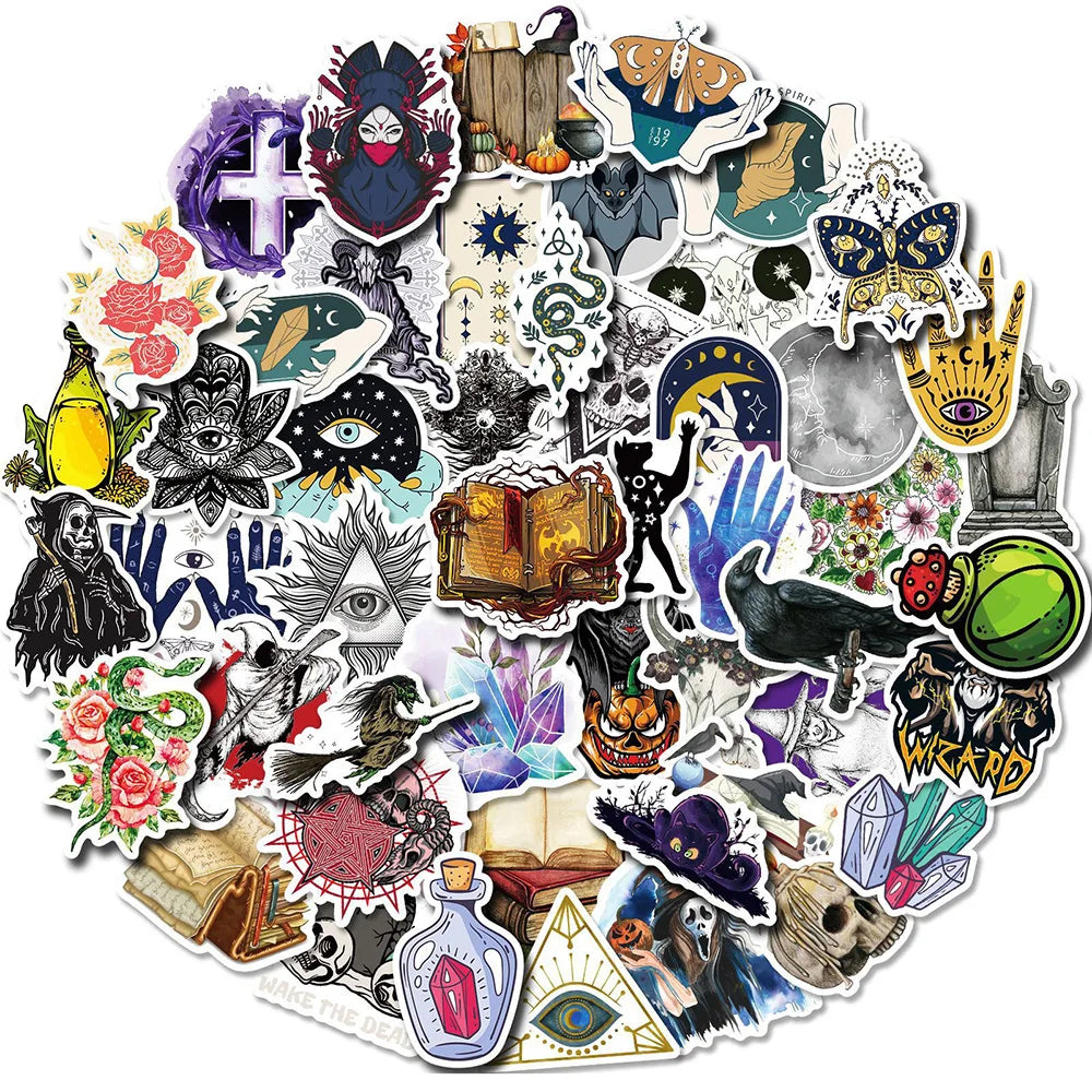Witchy Magician Dark Magic Stickers for Laptop, Luggage, Skateboard, Kid Toys (10/30/50PCS) (ONLINE ORDER ONLY)