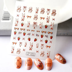 Chic Dragonfly Spider Insect Butterfly 3D Self Adhesive Nail Art Decoration Sticker Heart Puppy Flower Manicure Decal Y2K Flower (ONLINE ORDER ONLY)