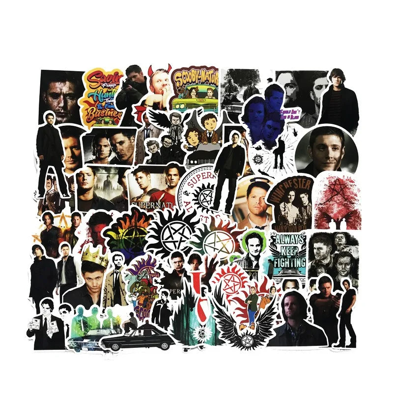 50pcs Supernatural Stickers for Luggage, Water Bottles, Laptops, and More (Online Order Only)