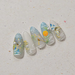 Autumn Fall Sunflower Rabbit Leaves Crane Rose Sun Mountain Hill Produce Good Harvests Cookie Nail Art Sticker Decoration Decals (ONLINE ORDER ONLY)
