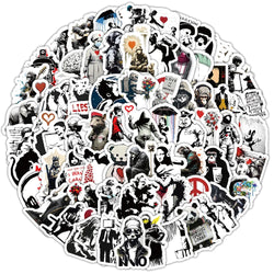 10/30/50/100pcs Cartoon Banksy Street Art Graffiti Stickers Decals Kids Toys Notebook Laptop Phone Notebook Decoration Sticker (Online Order Only)