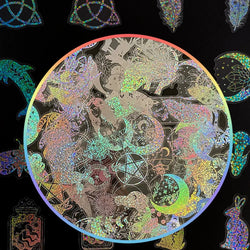 Holographic Moon Animal Stickers PVC Scrapbooking Planner 10/30/50/100pcs (Online Order Only)