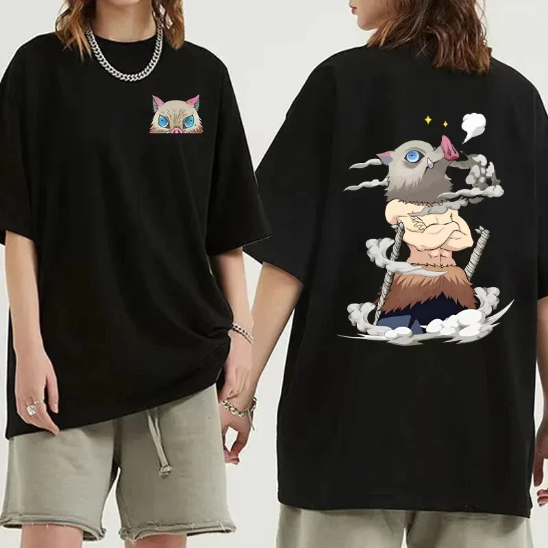 Inosuke T-Shirt: Demon Slayer Hip Hop Cartoon Tee (ONLINE ORDER ONLY)