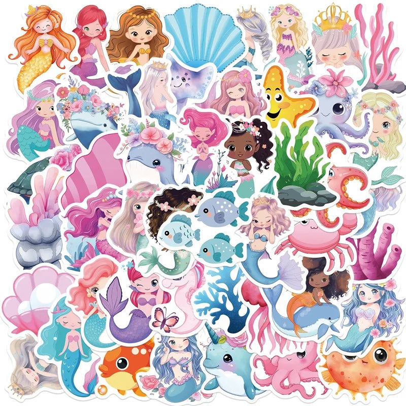 10/30/50PCS Cute Starry Sky Cat and Sealife Sticker Packs (ONLINE ORDER ONLY)