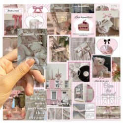 30Pcs Pink Ballet Style Stickers Kawaii Cartoon Waterproof PVC Stickers Scrapbooking Diy Journaling Cute Stationery Sticker (ONLINE ORDER ONLY)