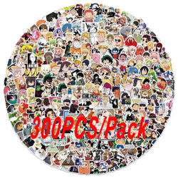 100/300Pcs Mixed Anime Stickers Cartoon Sticker Decals Laptop Motorcycle Luggage Phone Waterproof Sticker for Children Toy (Online Order Only)