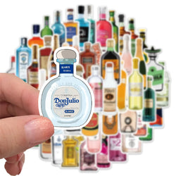 50/67pcs Alcohol Wine Bottle Vintage Beer Stickers for Ipad Scrapbooking Material Adesivos Journal Sticker Scrapbooking Supplies (ONLINE ORDER ONLY)