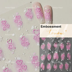 Red Sexy Love Heart Flower Hot Stamping Wing Star Moon Bowknot Sun Punk Adhesive Nail Art Decorations Stickers Manicure Decals (ONLINE ORDER ONLY)