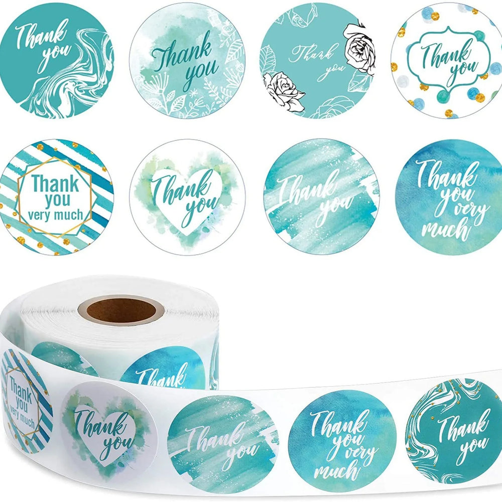 50-500PC Round Thank You Label Sticker Used for Shipping and Mailing Box Seal Labels for Gift Card Package Party Wrapping Baking (ONLINE ORDER ONLY)