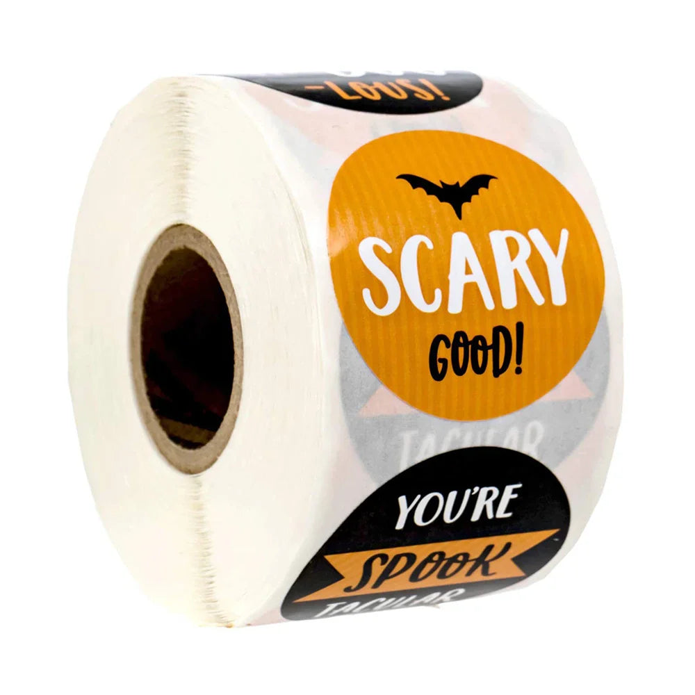 100-500pcs Halloween Skeleton Round Sticker Envelope Sealing Labels Candy Bag Sticker Halloween Decoration Decor Pumpkin (Online Order Only)