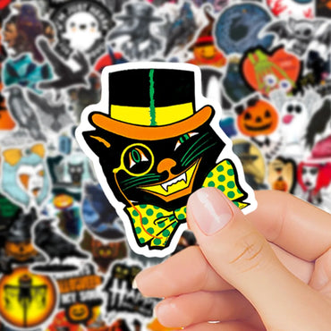 100Pcs Pumpkin head skateboard fashion Hallowmas Stickers For Suitcase Skateboard Laptop Phone Car Styling DIY Decal waterproof (Online Order Only)