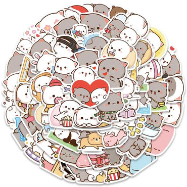 10/60pcs Kawaii Cat Meme Cartoon Stickers DIY Kids Scrapbook Notebook Phone Laptop Fridge Guitar Luggage Sticker Toy (ONLINE ORDER ONLY)