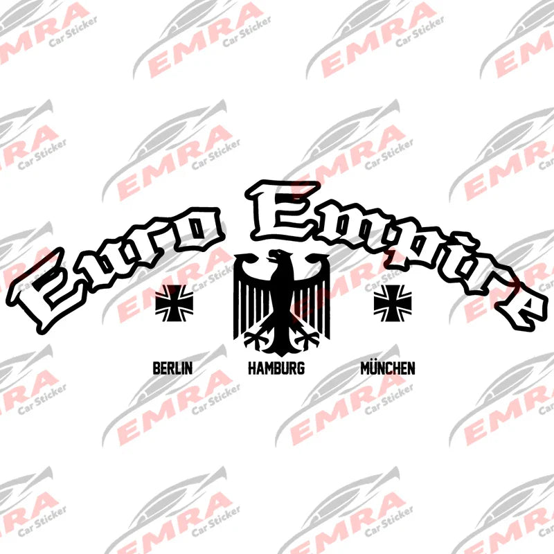 Text Euro Empire for Car Sticker Windshield Banner Rear Window Decoration External Accessories Waterproof Pvc Vinyl Decals (ONLINE ORDER ONLY)