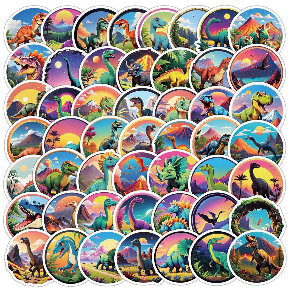 10/50PCS Cute Anime Jurassic Park Dinosaur Label Stickers Aesthetic Decals For Stationery Scrapbook Bike Guitar Sticker Kids Toy (Online Order Only)