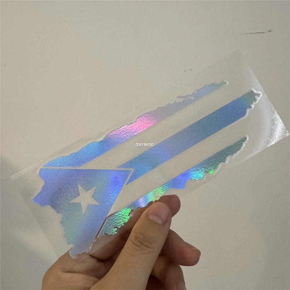 Car Stickers for Puerto Rico Flag Map Decal Motor Body Helmet Applique Auto Window Body Decals Vinyl (ONLINE ORDER ONLY)