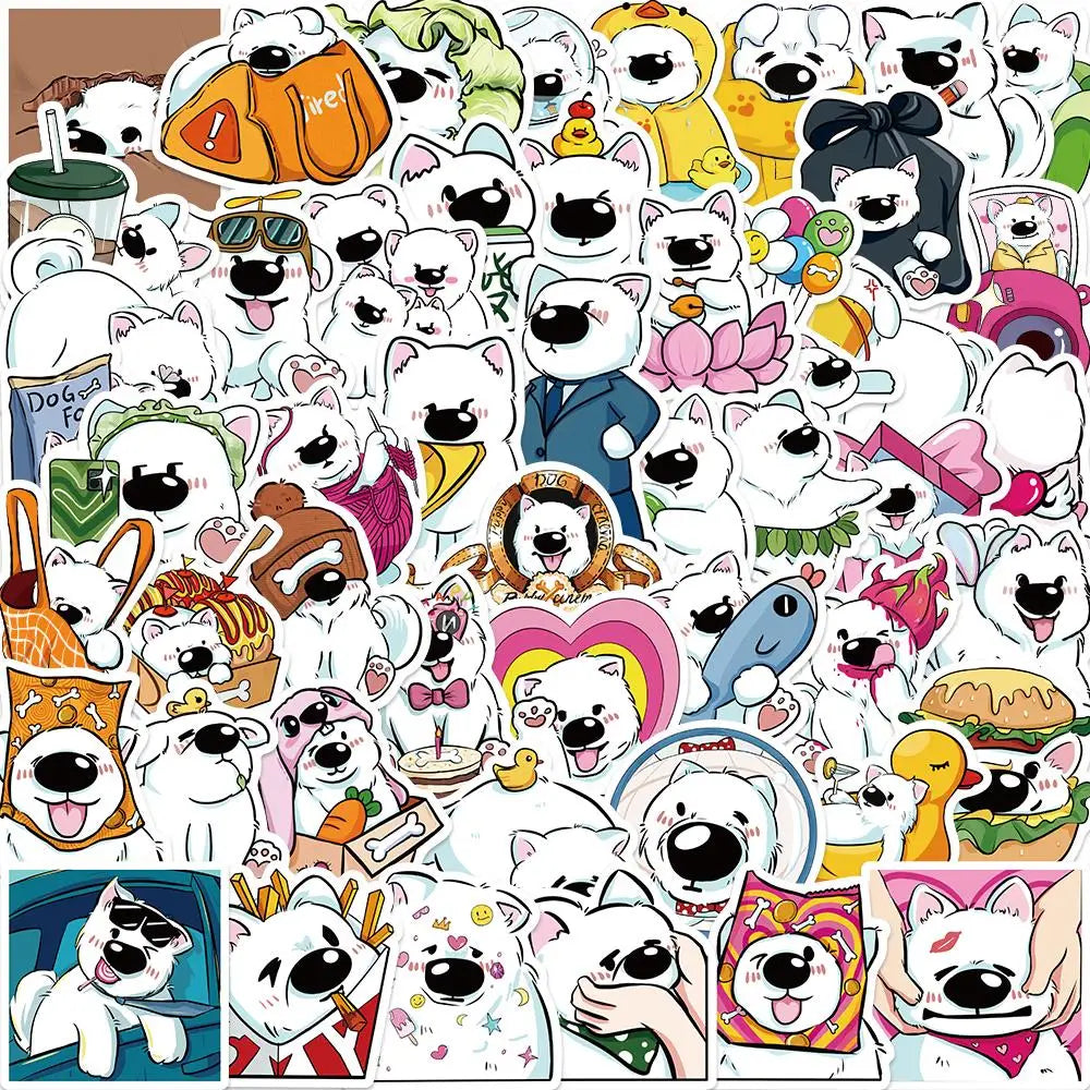 Samoyed Dog Stickers Decals Cartoon DIY Notebook Luggage Wall PVC 10/25/50pcs (ONLINE ORDER ONLY)