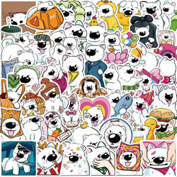 Samoyed Dog Stickers Decals Cartoon DIY Notebook Luggage Wall PVC 10/25/50pcs (ONLINE ORDER ONLY)