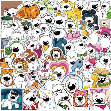 Samoyed Dog Stickers Decals Cartoon DIY Notebook Luggage Wall PVC 10/25/50pcs (ONLINE ORDER ONLY)
