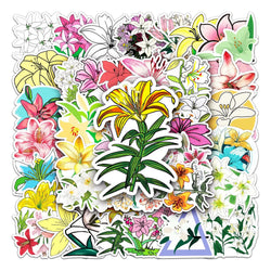 50Pcs Lily Cartoon Waterproof Vinyl Stickers for Skateboard Snowboard (ONLINE ORDER ONLY)