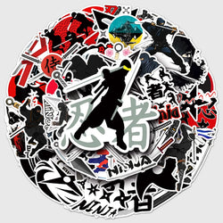 Ninja Cartoon Stickers for Phone Laptop Luggage Skateboard - 10/30/50PCS Fun Decals for Kids (Online Order Only)