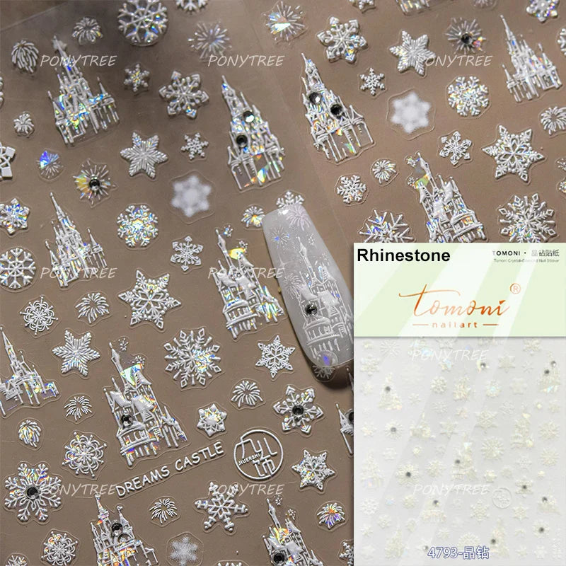 Dreamy Lace Swan Bowknot Rose Flower Castle Butterfly Feather Heart Chic Adhesive Nail Art Stickers Manicure Decals Wholesale (ONLINE ORDER ONLY)