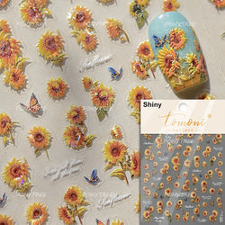 Colourful Butterfly Rose Flower Tulip Daisy Moth Orchid Narcissus 3D Self Adhesive Nail Art Decorations Stickers Manicure Decals (ONLINE ORDER ONLY)