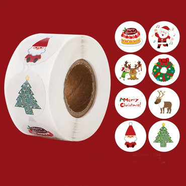 100-500pcs Merry Christmas Holiday Decoration Sticker 2.5cm Party Gift Baking Seal Sticker Invitation Letter Envelope Sticker (ONLINE ORDER ONLY)
